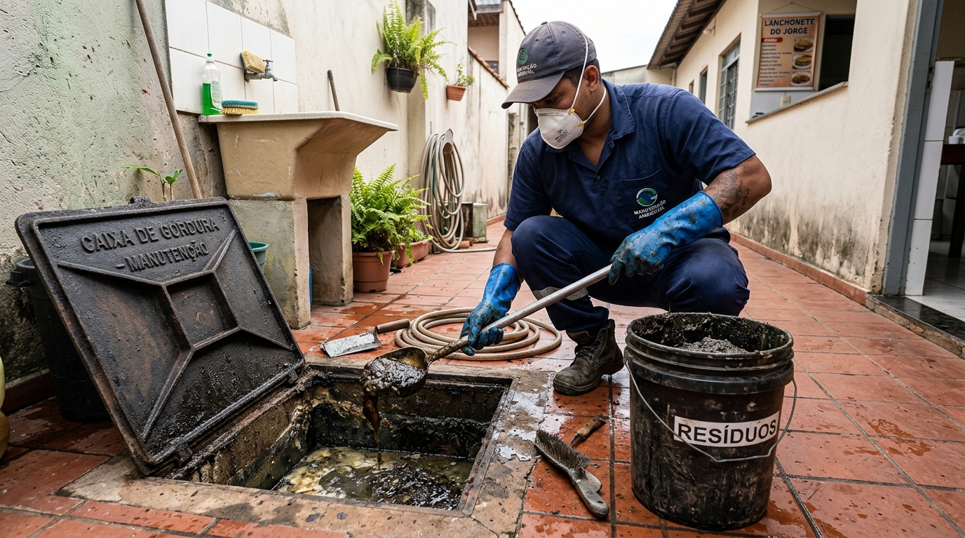 Remoção de resíduos da caixa de gordura em Palmas‑TO